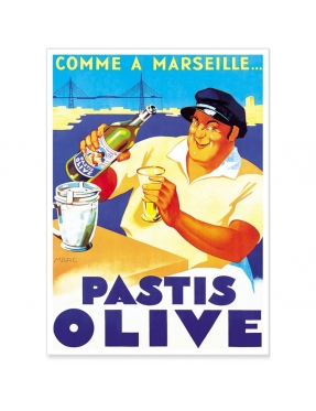 AFFICHE PASTIS OLIVE